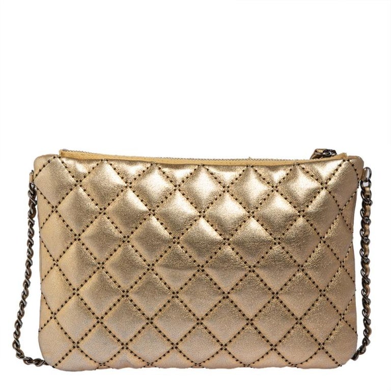 Chanel Gold Quilted Leather Mineral Nights Bag at 1stDibs