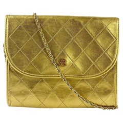 Chanel Gold Quilted Leather Mini Flap 19CCA1117