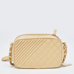 Chanel Gold Quilted Leather Small Coco Boy Camera Bag