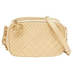 Chanel Gold Quilted Leather Small Coco Boy Camera Bag