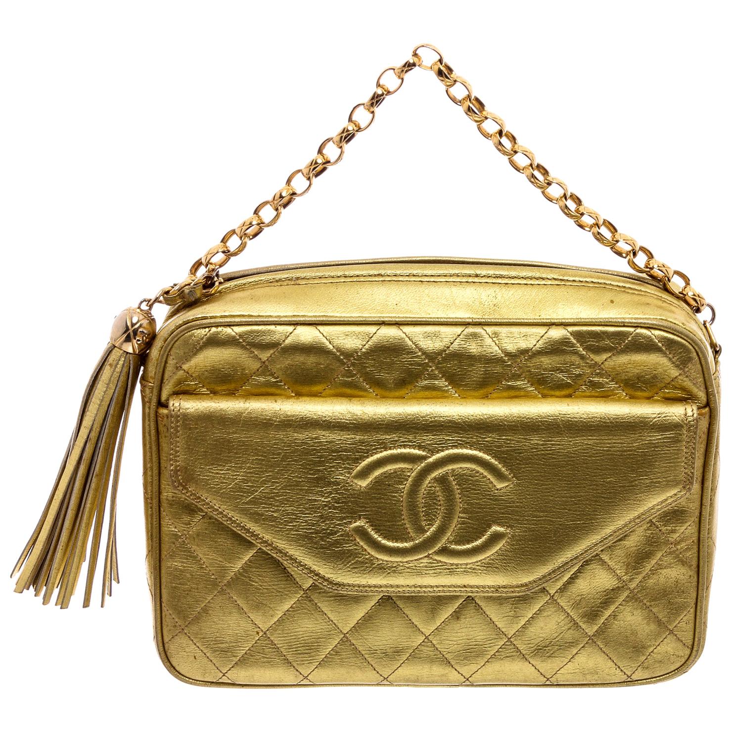 Chanel CC Convertible Chain Camera Bag Quilted Lambskin with Studded Detail  at 1stDibs