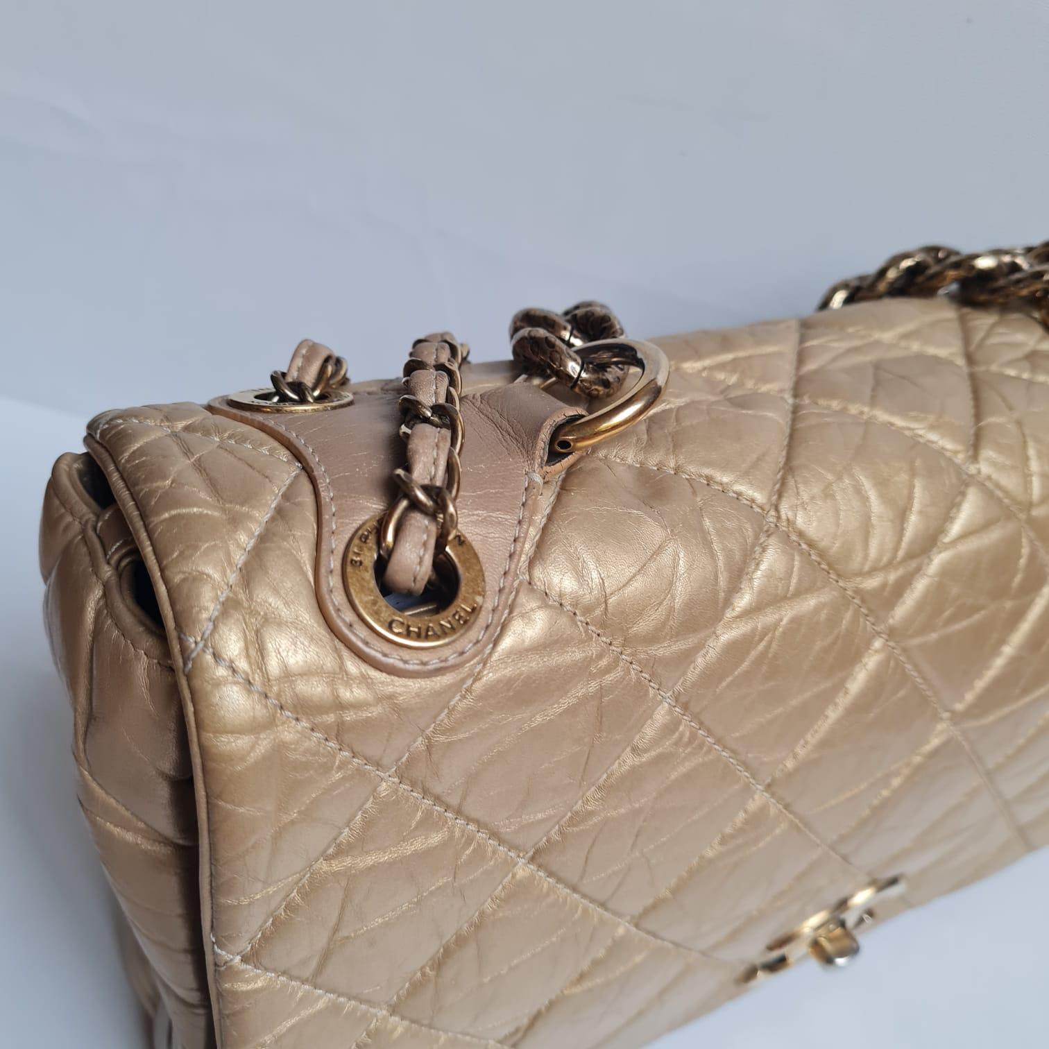 Chanel Gold Quilted Pondicherry Flap Bag For Sale 1