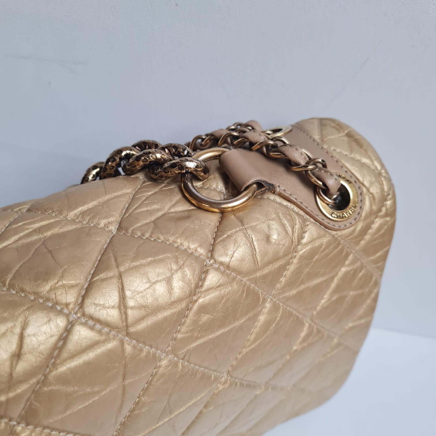 Chanel Gold Quilted Pondicherry Flap Bag For Sale 3