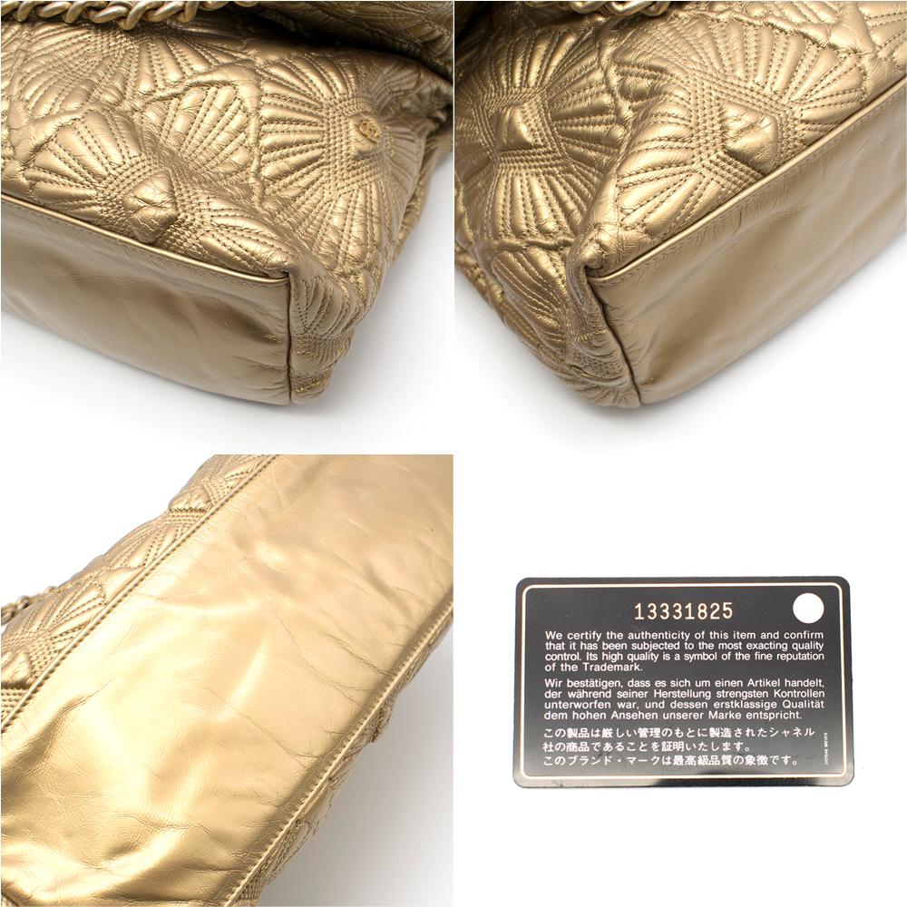 Chanel Gold Quilted Shopping Tote 5
