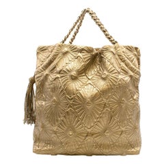 Chanel Gold Quilted Shopping Tote