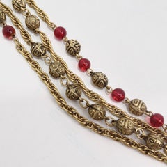 Chanel Gold & Red Gripoix Magnifying Glass Necklace