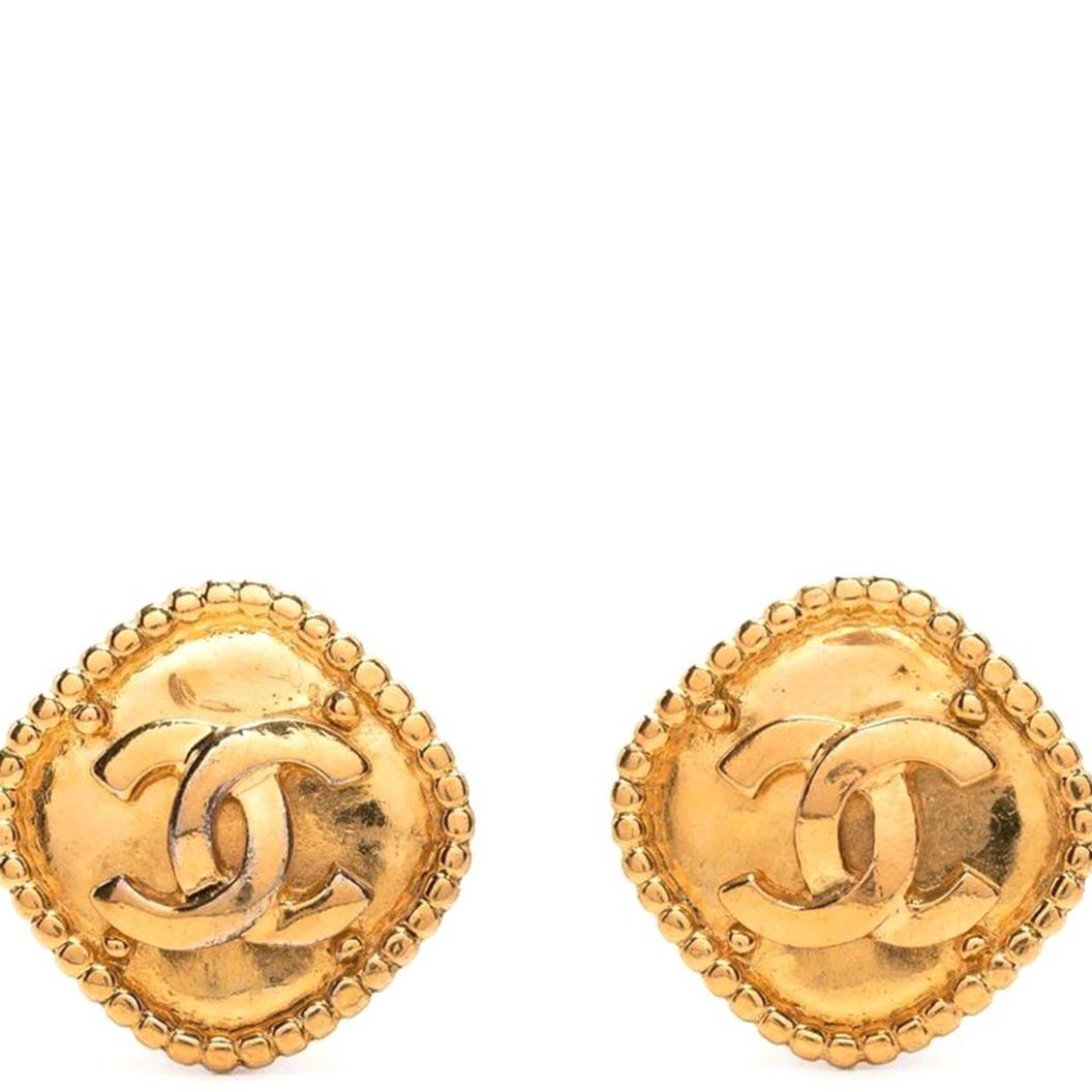 Rhombus-Logo-Ohrringe aus Goldkette  im Zustand „Gut“ im Angebot in London, GB