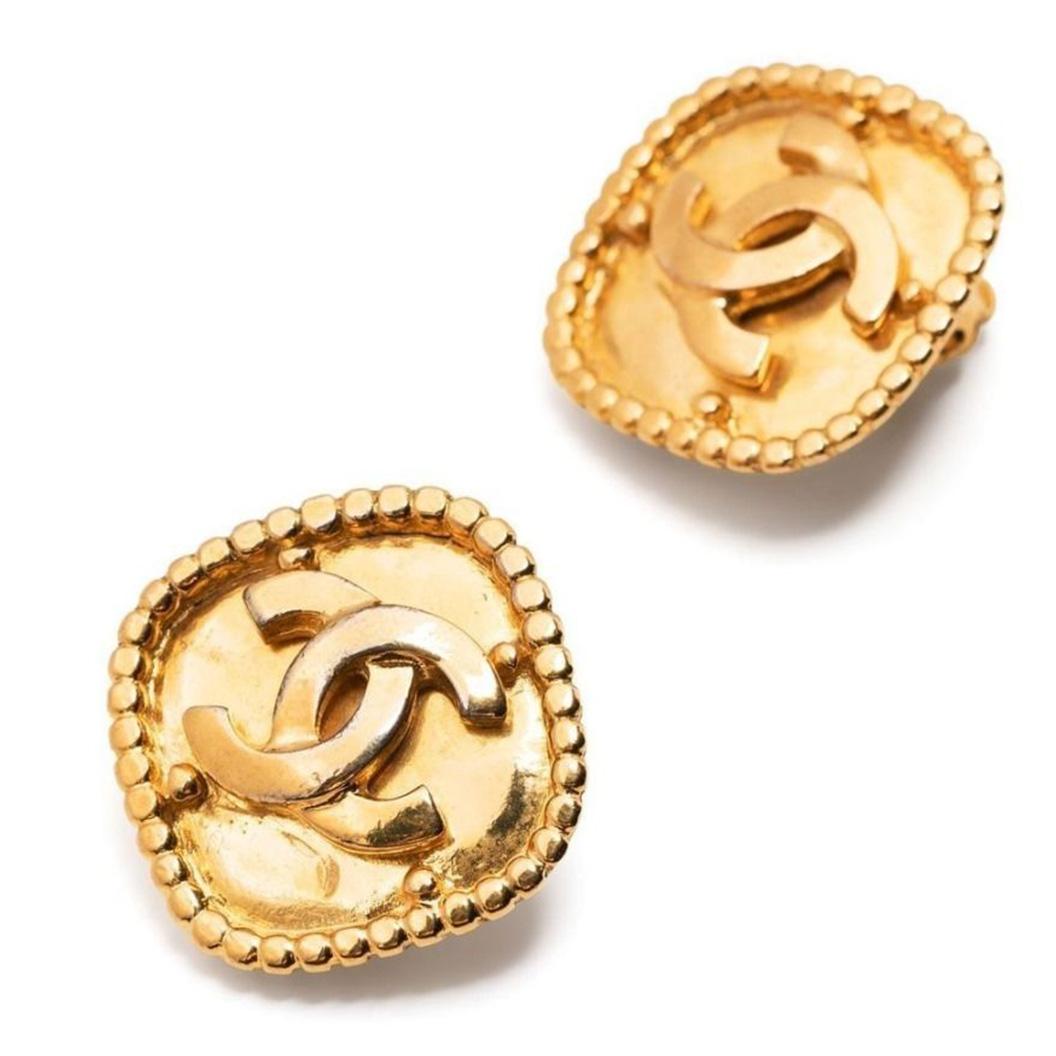 Rhombus-Logo-Ohrringe aus Goldkette  Damen im Angebot