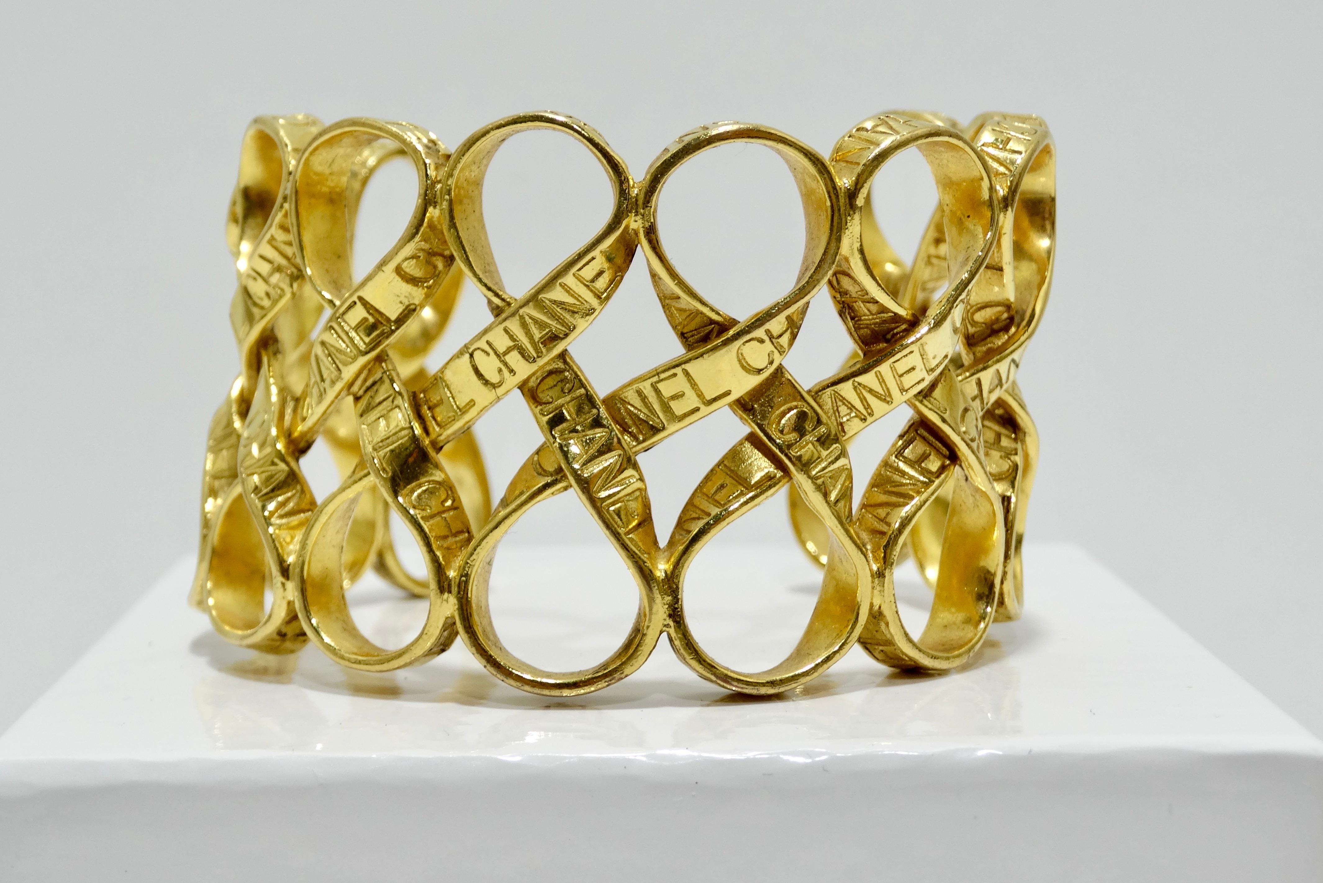 Women's or Men's Chanel Gold Ribbon Cuff