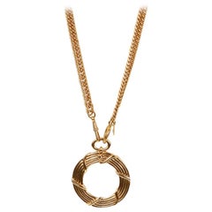 Vintage Chanel Gold Rope Magnifier Necklace