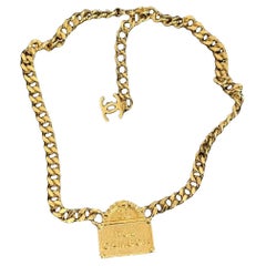 Chanel Gold Rue Cambon CC Chain Collar Necklace