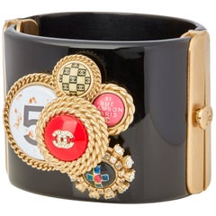 Chanel Gold Rue Cambon CC Limitierte Auflage Manschettenarmreif