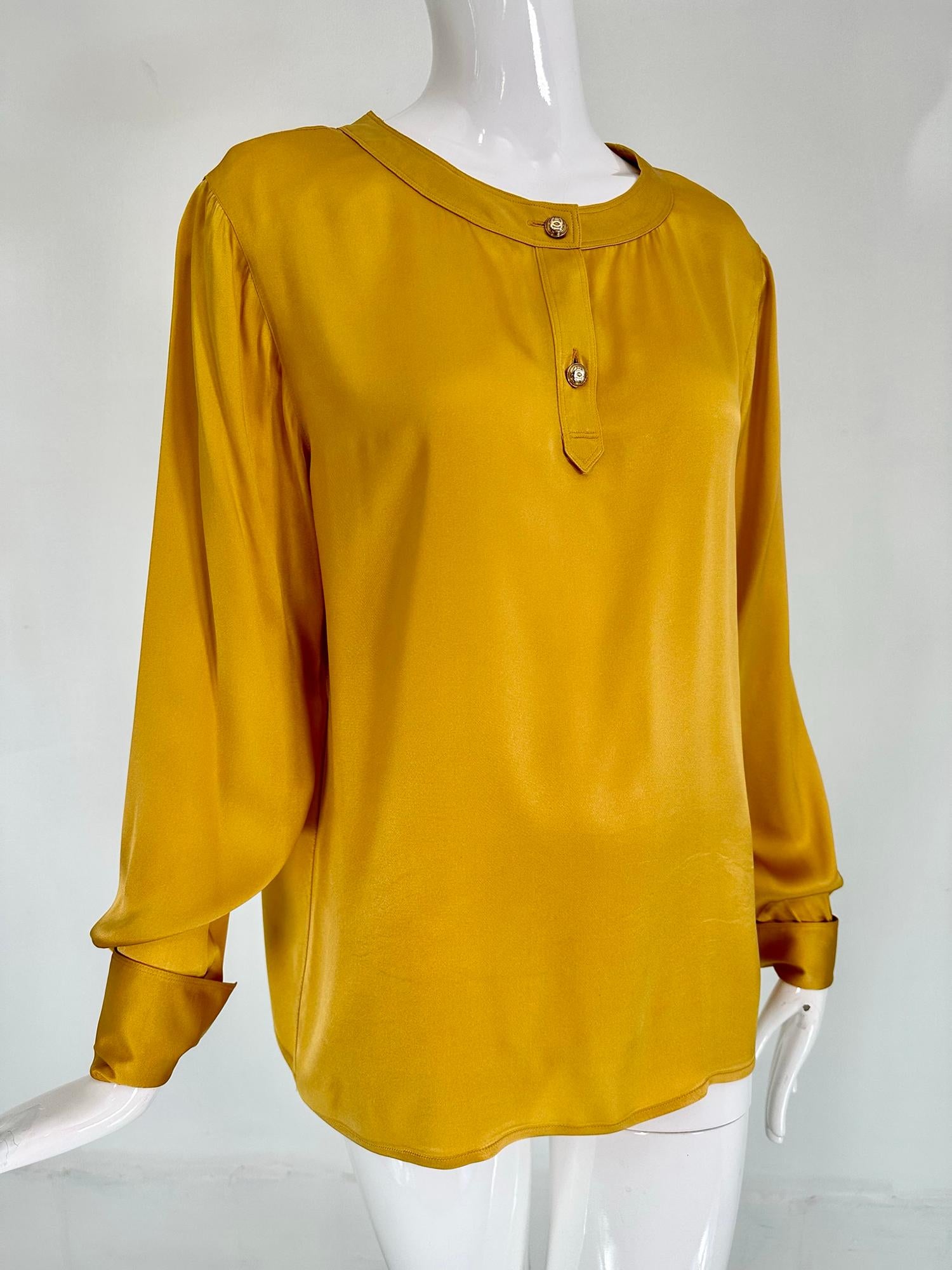 yellow blouse with collar