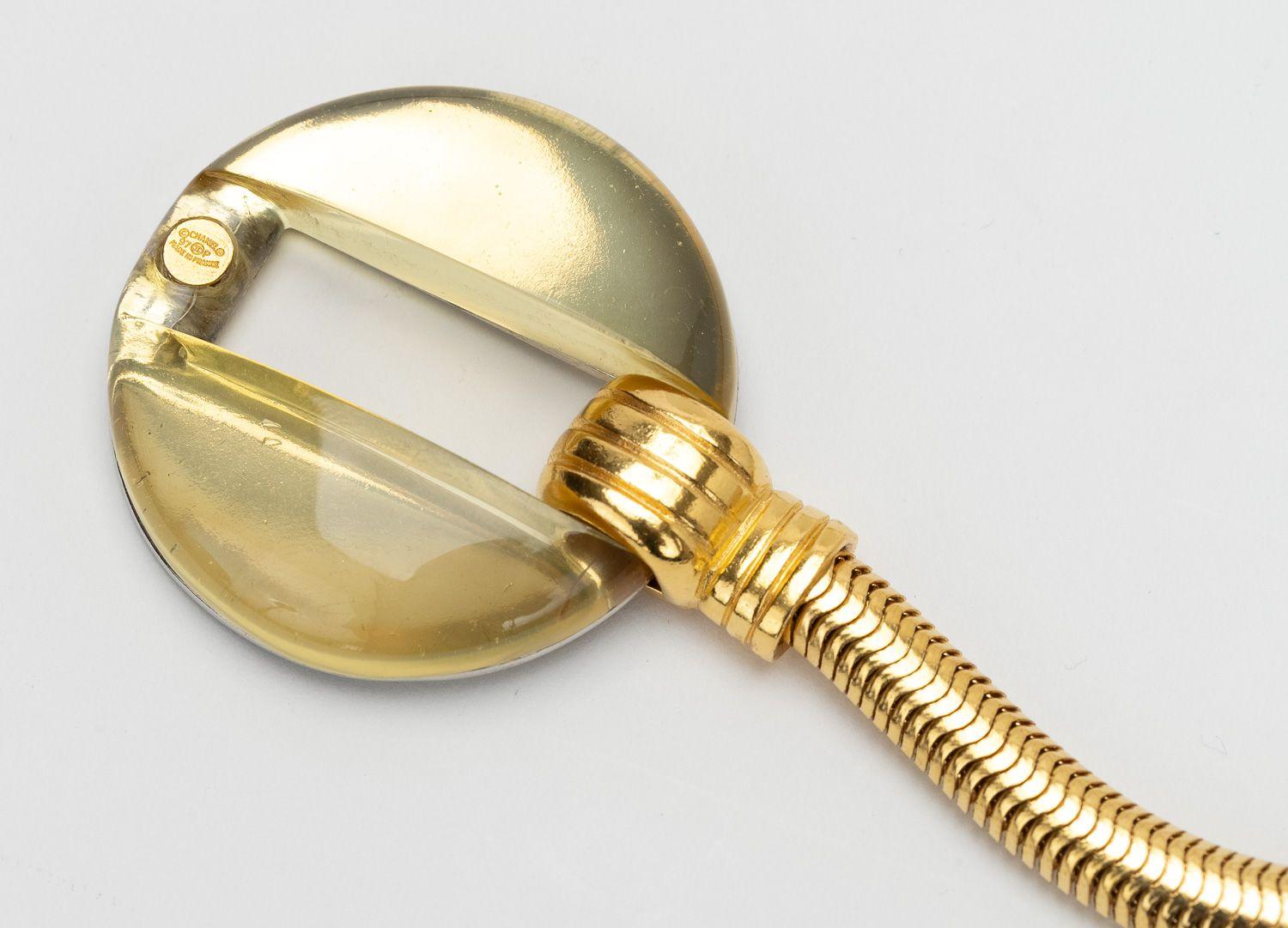 Chanel Gold Snake Lucite Belt/Necklace For Sale 1