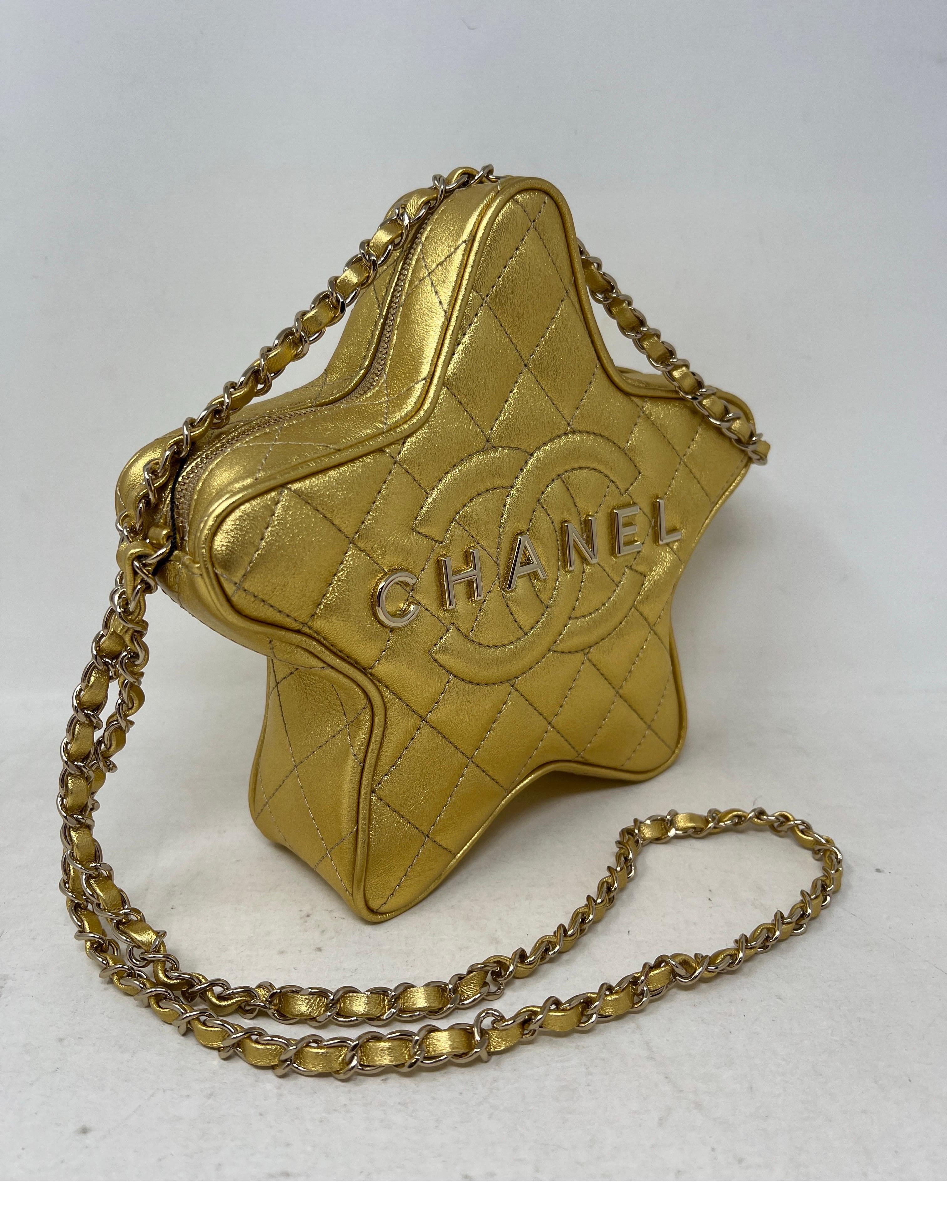 Brown Chanel Gold Star Bag For Sale