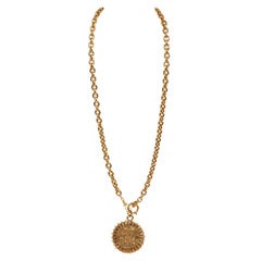 Chanel Gold Sun Tarot Chain Pendant Necklace