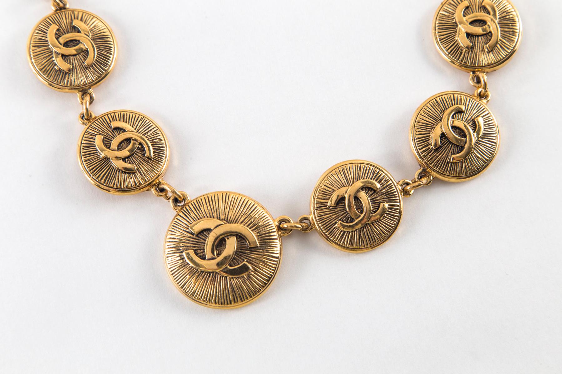 Chanel Gold Sunburst Necklace 1