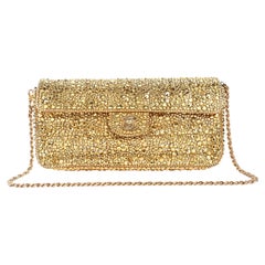 Chanel Gold Swarovski Crystal East-West Evening Bag with Chain Strap