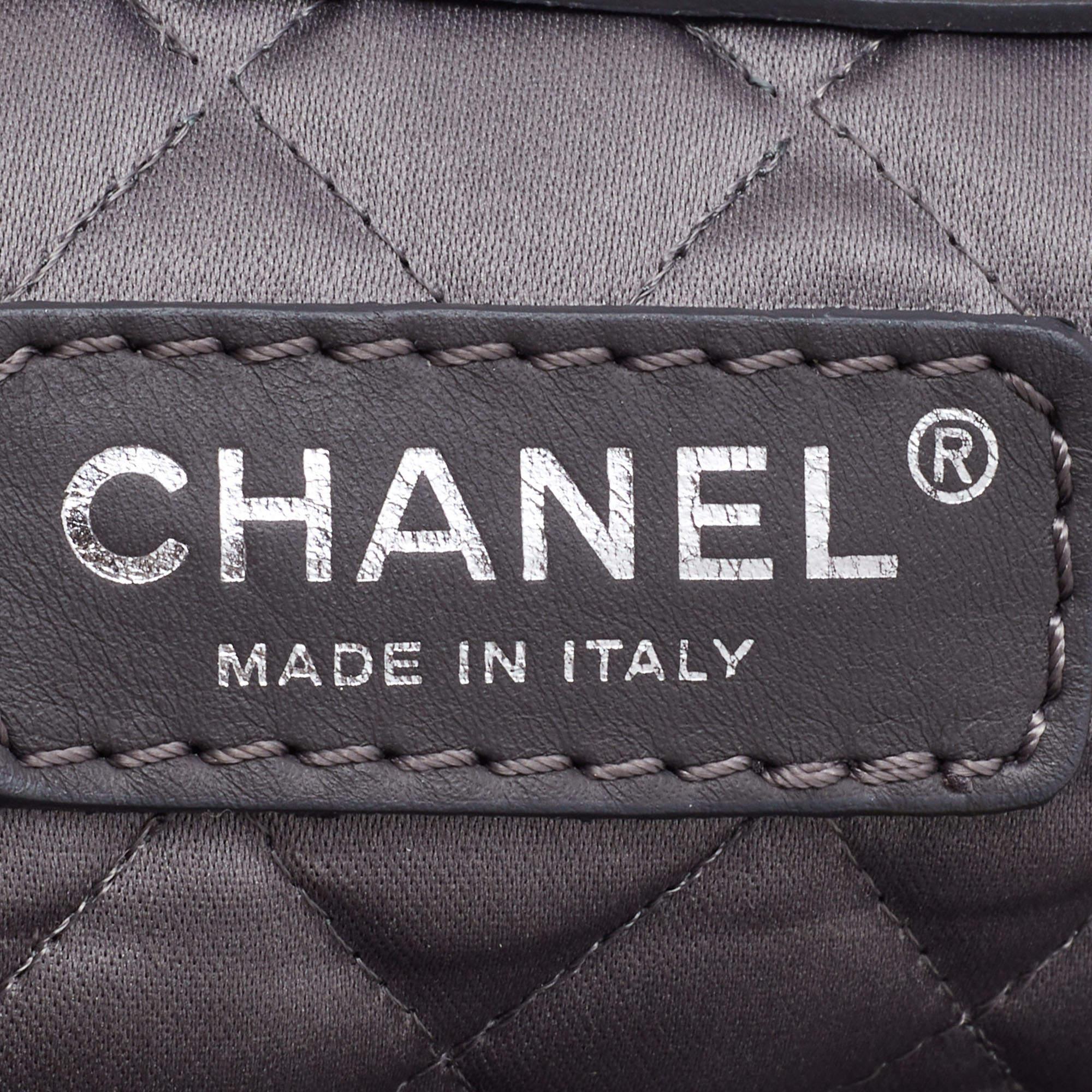Chanel Gold Textured Leather Wild Stich Weekender Bag 5