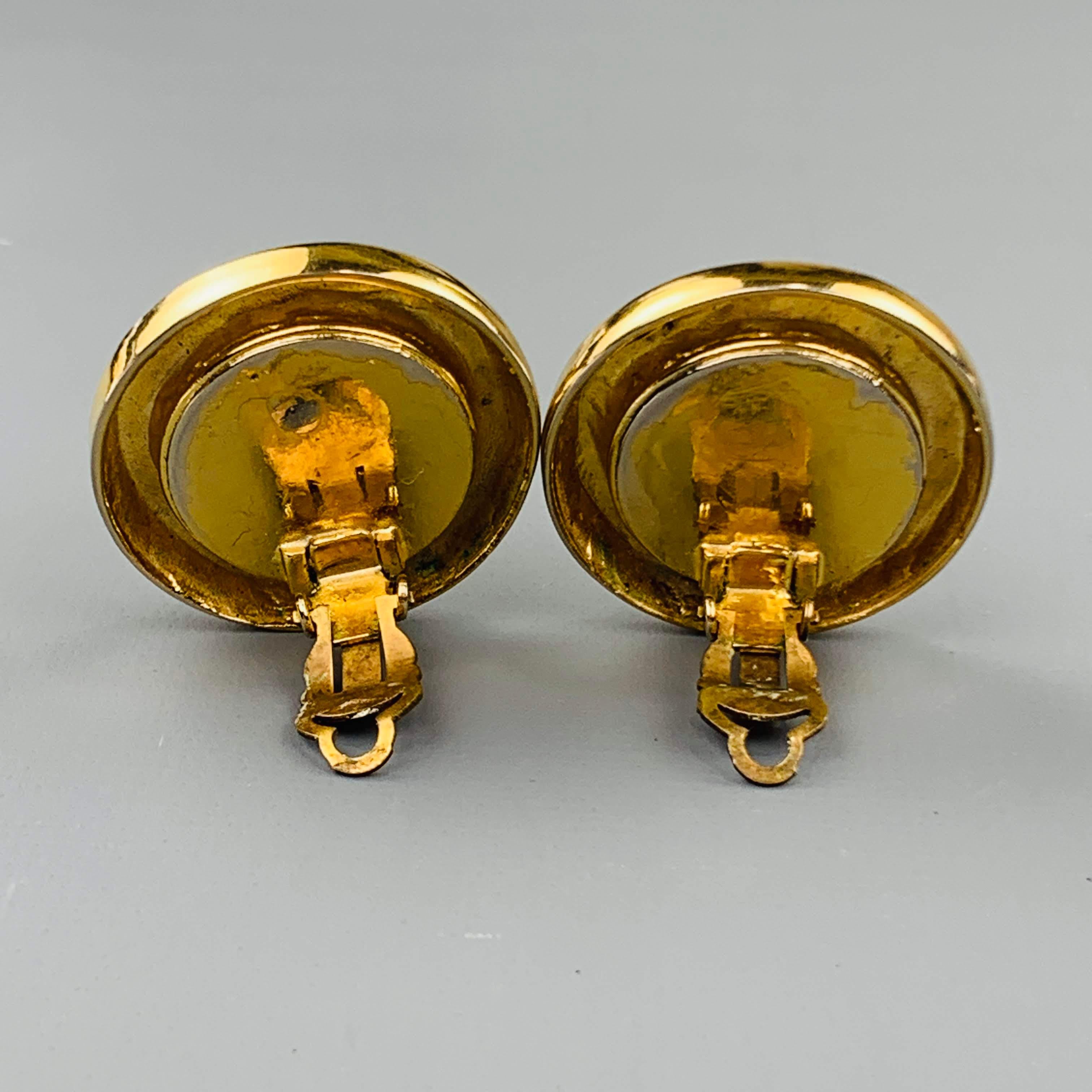 CHANEL Gold Tone 31 Rue Cambon Faux Pearl Clip On Earrings 2