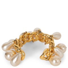 CHANEL goldfarbenes 90P PEARL CHAIN Manschettenarmband