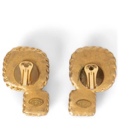 CHANEL gold-tone 91A GRIPOIX GLASS LARGE Clip Earrings