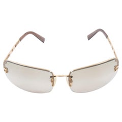 Chanel Gold Tone and Acetate Metal Sunglasses