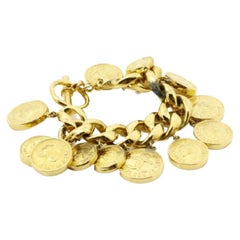 Chanel Gold-tone CC Coin Charm Bracelet