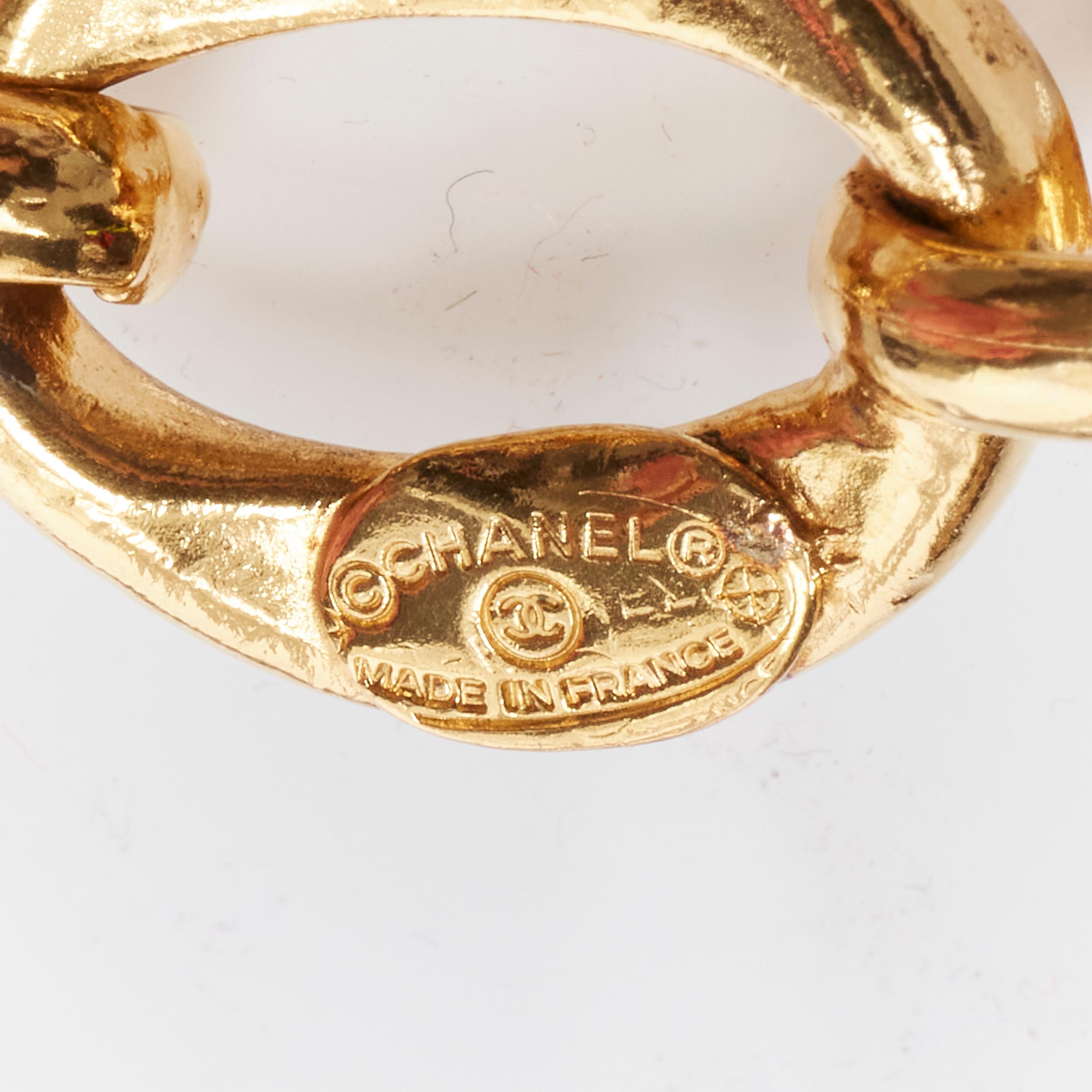 CHANEL gold tone CC logo medallion coin chunky double chain drop belt 4