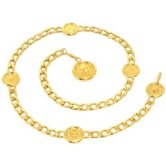 Chanel Gold Tone CC Medallion Chain Belt