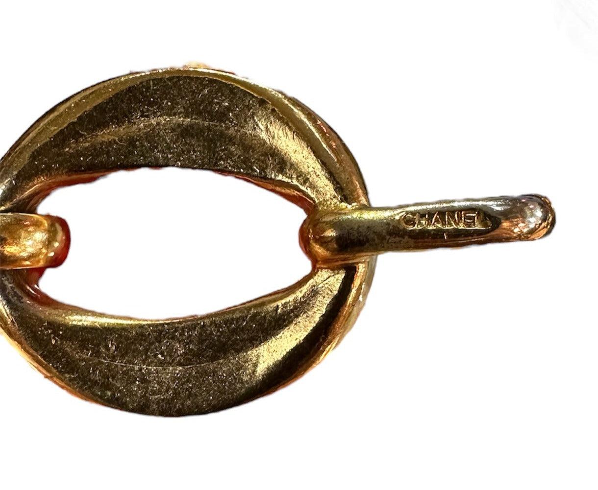 Chanel - Collier ras du cou à gros maillons en or, années 1980 Excellent état - En vente à Los Angeles, CA