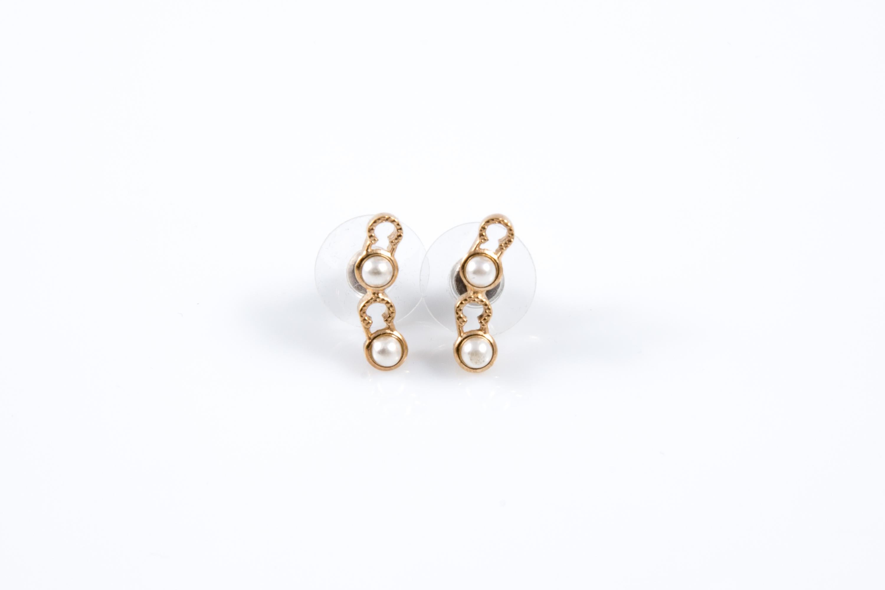 Chanel Gold Tone Coco Earrings For Sale 1