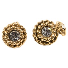 Chanel Gold Tone Cuff Links