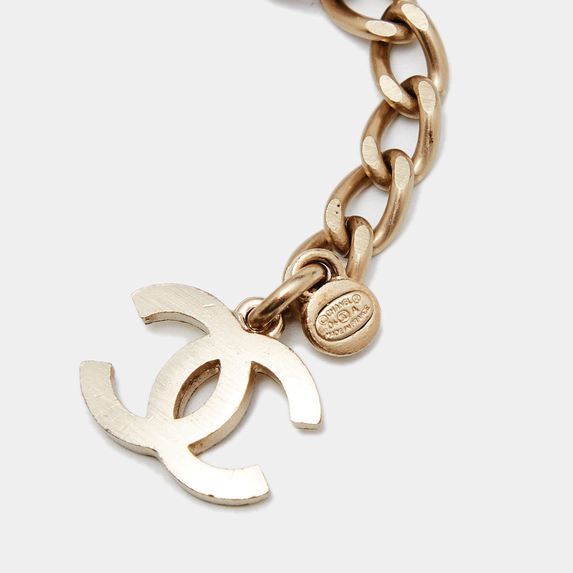 Women's Chanel Gold Tone Enamel Makeup Charm Chain Belt