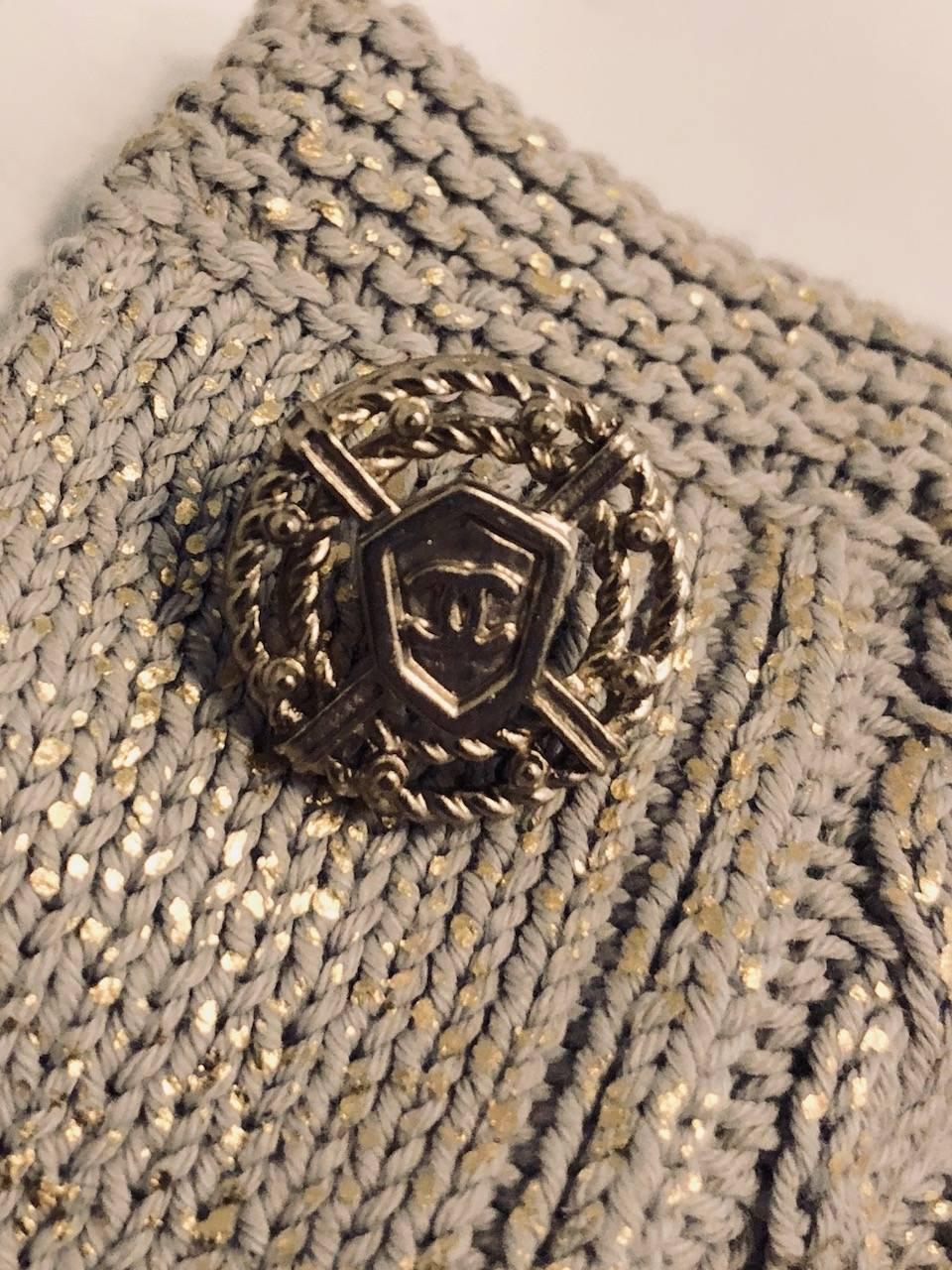 Women's Chanel Gold Tone Knitted Cotton Blend Chain Vest or Top