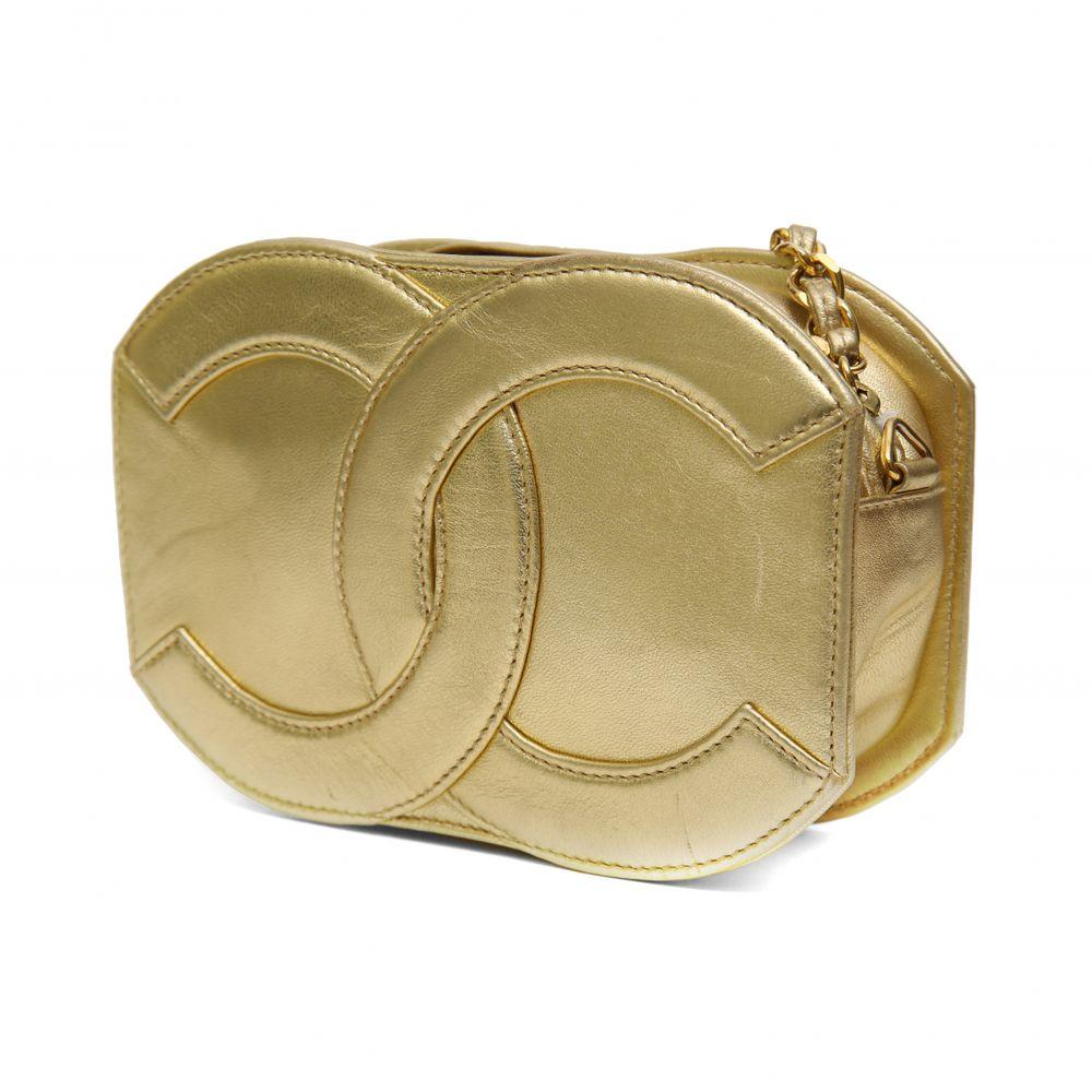 Chanel gold tone leather shoulder bag  5