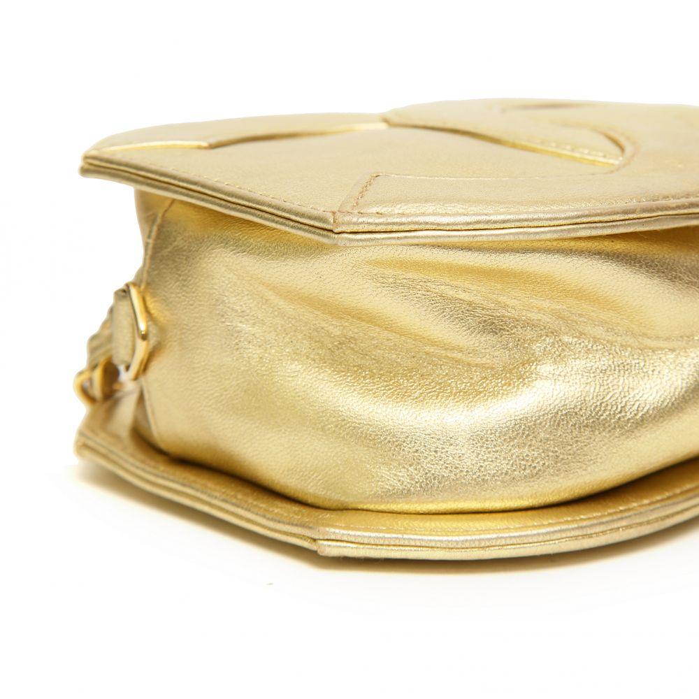Chanel gold tone leather shoulder bag  1