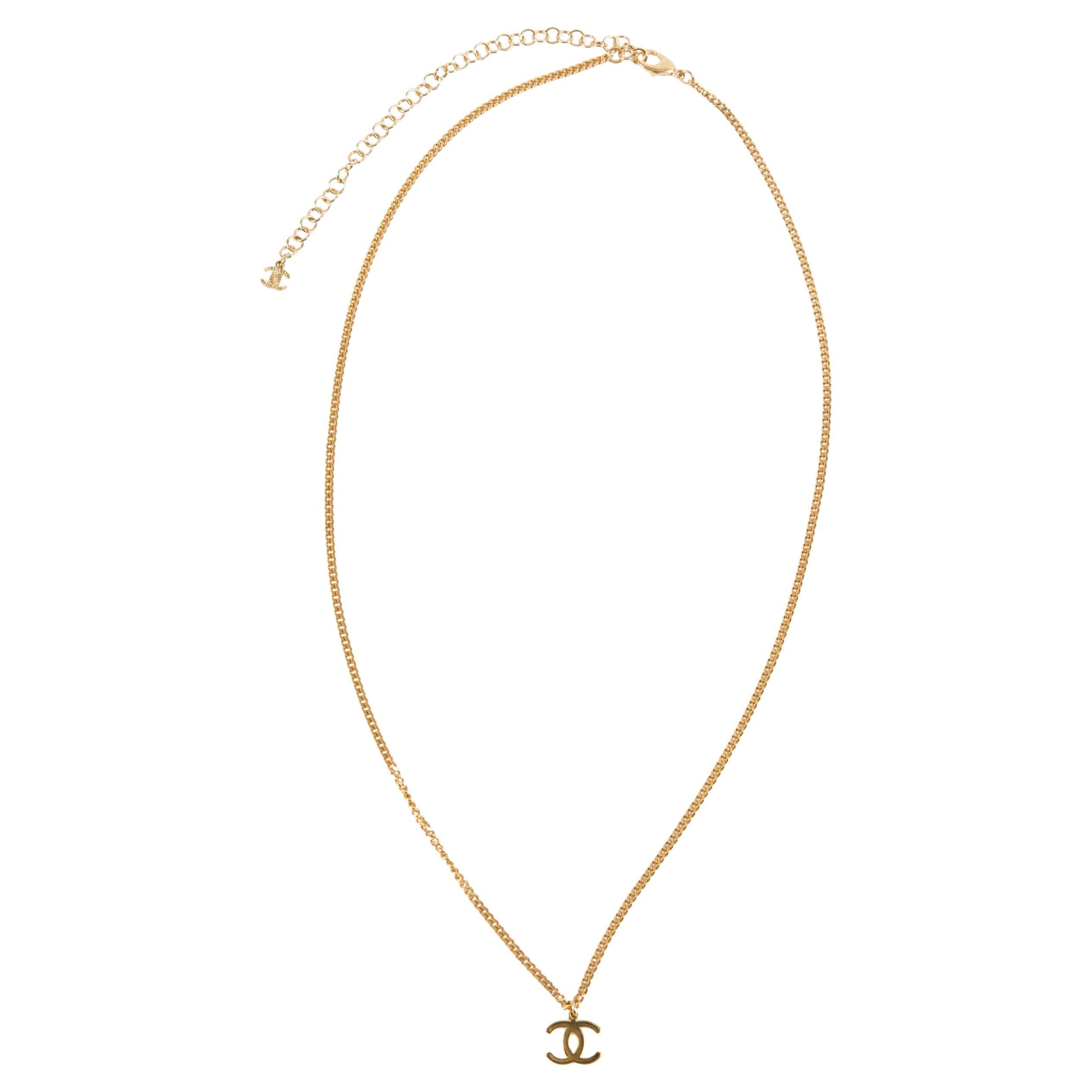 Chanel Gold Tone Long Chain “CC” Necklace