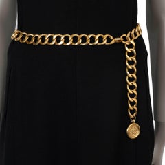 CHANEL gold-tone metal 1990s MEDALLION CHAIN Belt OZ