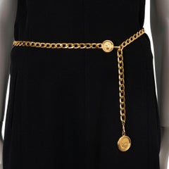 CHANEL gold-tone metal 1990s MEDALLION CHAIN Belt OZ