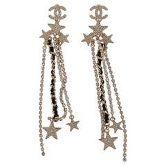 CHANEL Goldfarbene Metallohrringe 23C MONTE CARLO CRYSTAL CHAIN