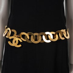 CHANEL gold-tone metal 90P PEARL TASSEL CHAIN Belt OZ