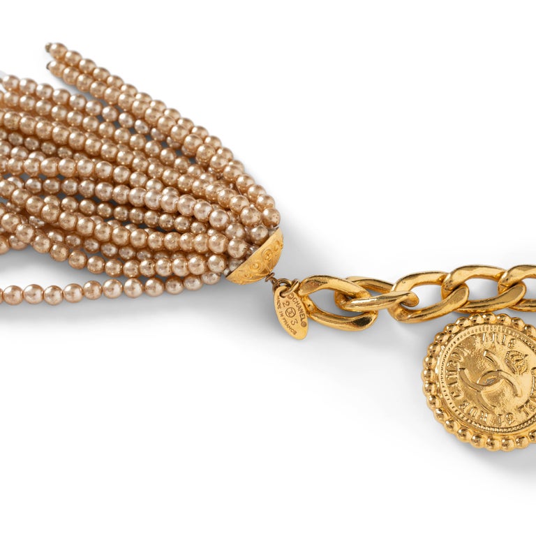 Chanel Pearl and Medallion Chain Belt in Gold Metal BNIB Chanel 24S Chain Belt with COCO & No 5 Pendant in Gold  main image 4