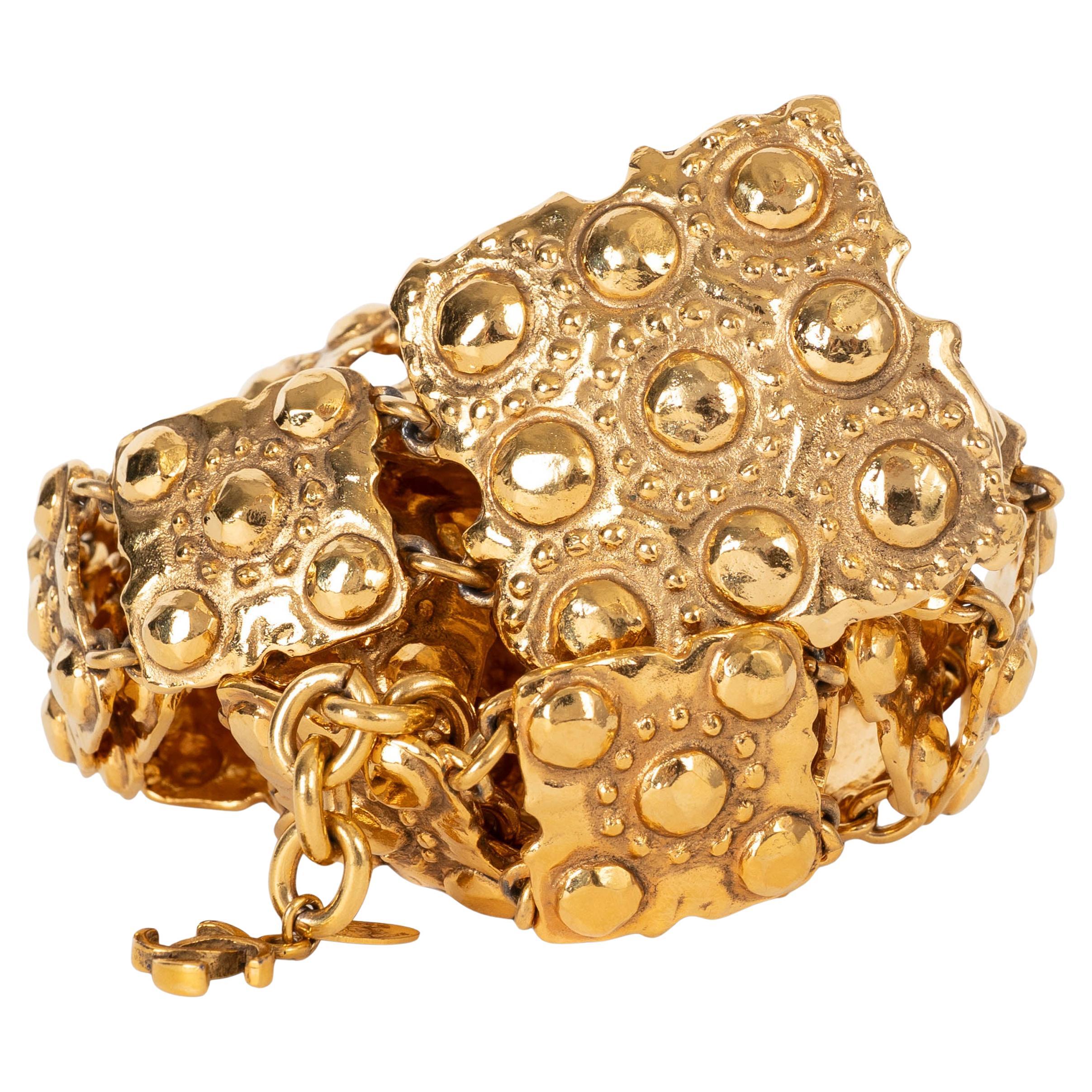 CHANEL gold-tone metal 90P SHIELD CHAIN Belt OZ For Sale