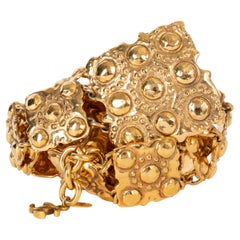 CHANEL gold-tone metal 90P SHIELD CHAIN Belt OZ