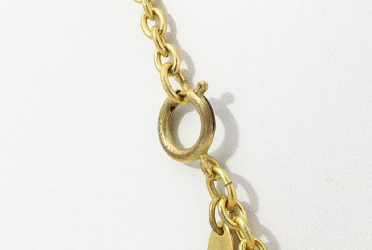 Chanel Gold-tone Metal CC Diamond Shape Charm Logo Short Necklace In Good Condition In Irvine, CA