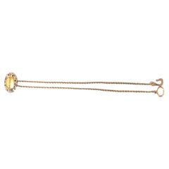 Chanel Gold-Tone Metal Round Logo Pendant Chain Necklace