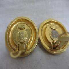 Chanel Gold-tone Metal Round Pearl Clip-on Earrings