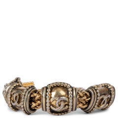 CHANEL gold-tone metal VINTAGE CC BAR LINK CHAIN Bracelet