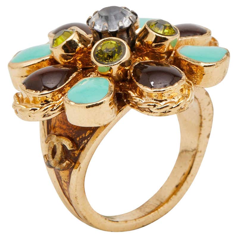 Bvlgari Cicladi 18k Yellow Gold Cluster Disc Cocktail Ring Size 61 For ...